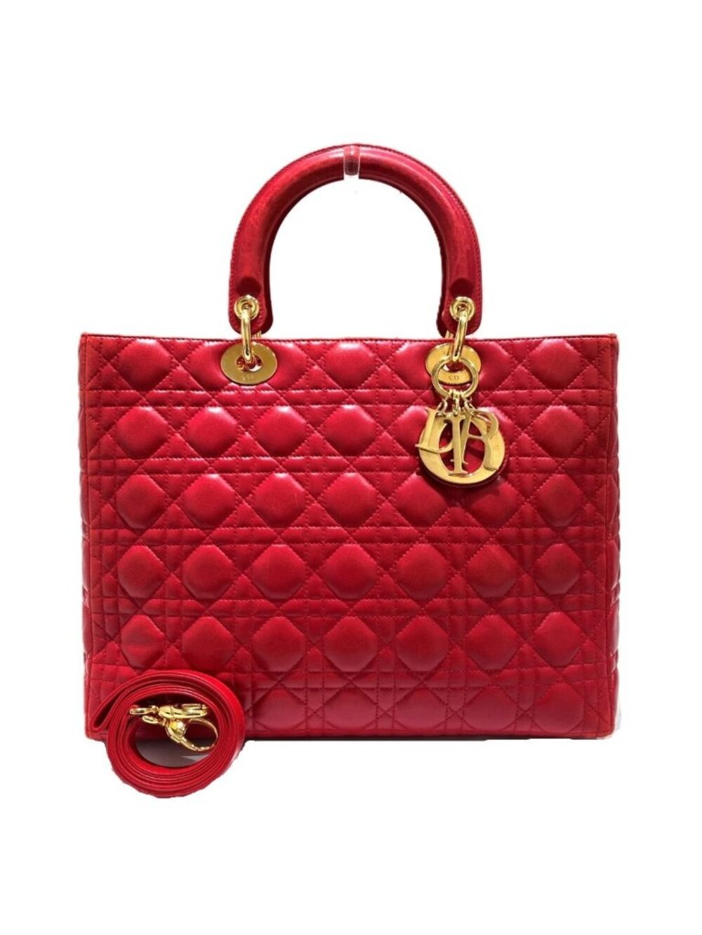 Dior Large Cannage Handbag Lady Leather